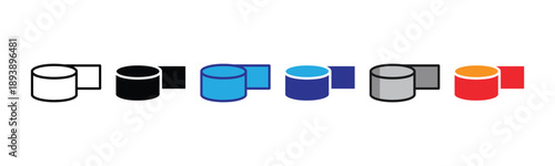 Vector illustration icon colorful cylindrical caps in various colors arranged horizontally