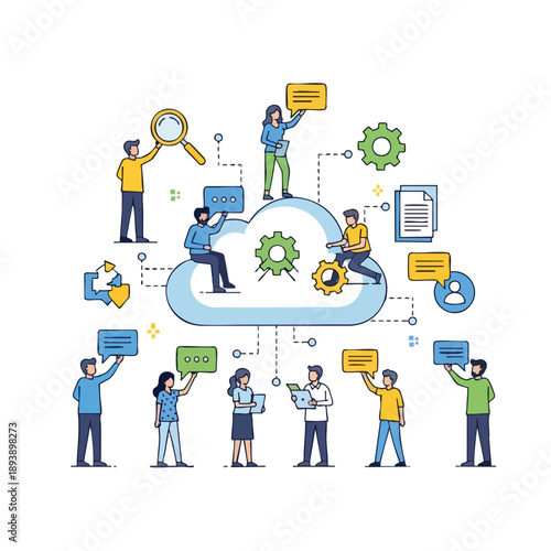 Team Collaborating on Cloud Computing Project