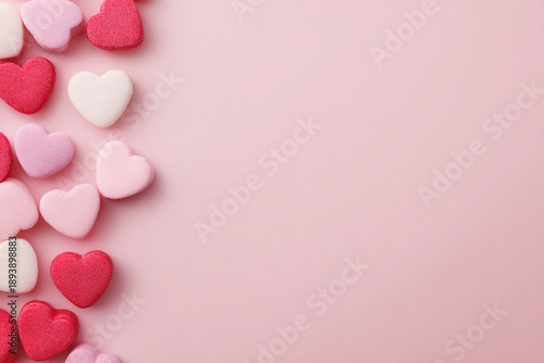 Love Concept Background with Heart Candies