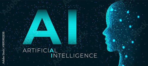 Banner with the concept of artificial intelligence.