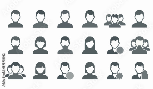 Anonymous user avatar silhouette icon set vector illustration