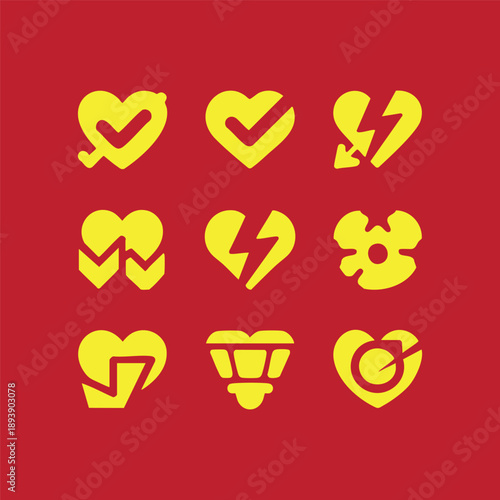 Diverse Heart Symbol Icons Collection
