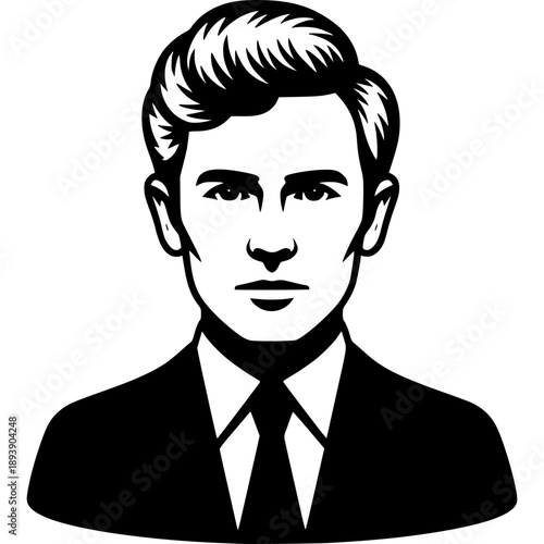 Portrait of a confident young businessman in a suit and tie smiling at the camera