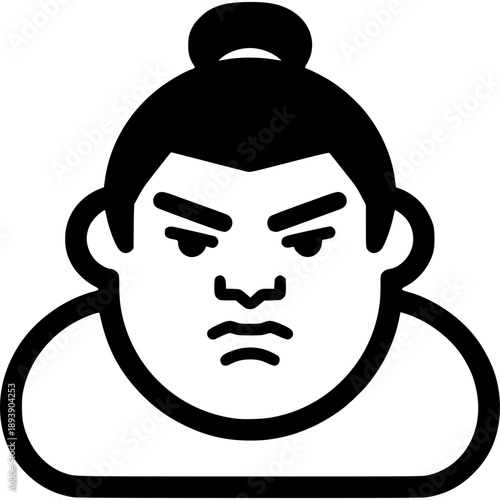 Cartoon illustration face of sumo
