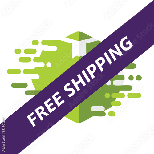 Free Shipping Box. Delivery Concept. E-commerce Graphic.