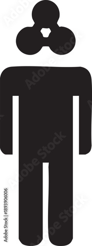 Black silhouette of a person wearing a hat human