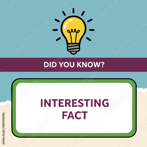 Lightbulb Idea. Interesting Fact. Did You Know? Graphic.
