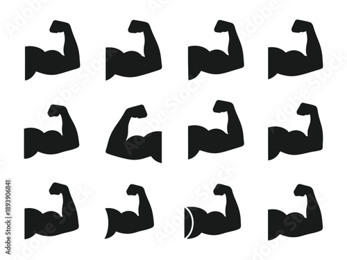 Strong arm icon silhouette vector illustration design