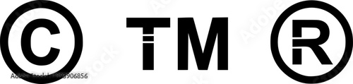 Copyright Trademark Registered Symbols In Black And White Collection Keywords: copyright, trademark, registered, symbol, c, r
