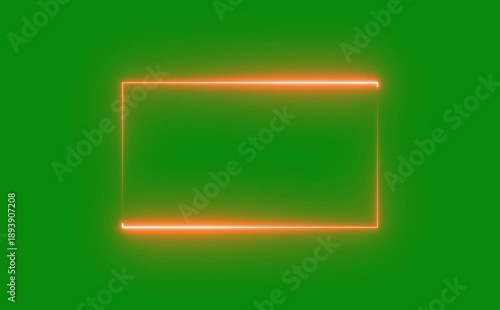 Glowing Neon Frame with Green Screen Background – High Resolution Looping Video for Video Editing, Visual Effects, and YouTube Overlays – Dynamic Energy Border Animation 4 video.