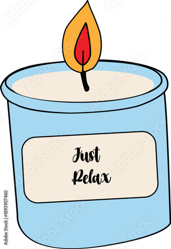 vector illustration of a burning candle