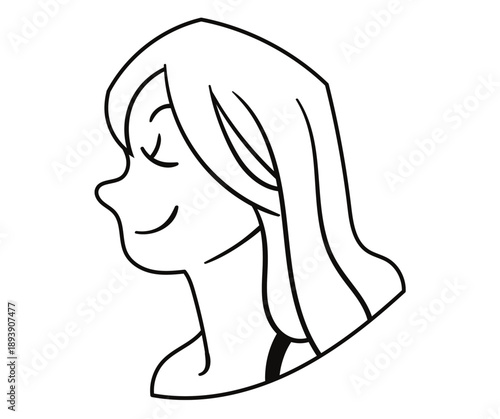 Girl Minimal Abstract Vector Illustration – Transparent Background