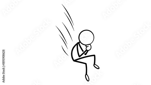 Simple stick figure illustration of a person experiencing pain or discomfort.