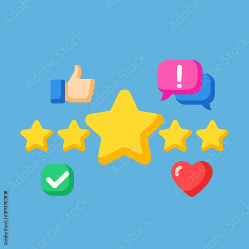 Collection of social media feedback icons.