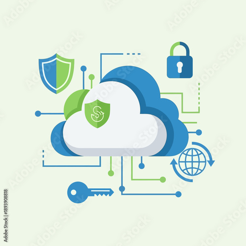 Cloud Storage Security Protection Concept.