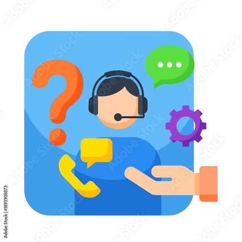 Customer Service Representative Wearing Headset.