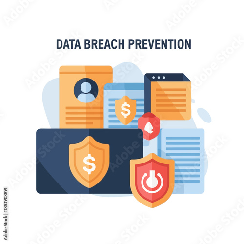 Cyber Security Protection Icon Set.