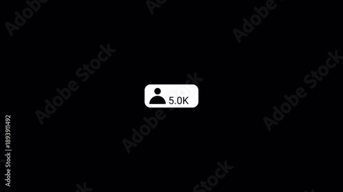 Social media activity counter,Animated ten thousand incoming followers counter video, 10K followers background animation,counting up to 10000 people on alpha channel,10k Subscriber counter animation