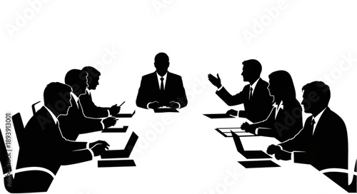 silhouette of business people