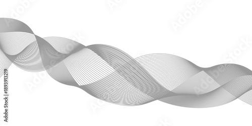Gray wave pattern with intersecting lines and curves