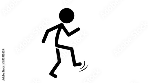 Simple black stick figure running on white background.