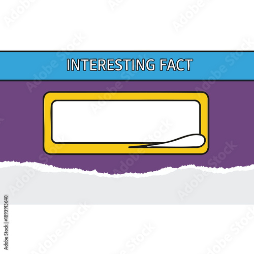 Interesting Fact Box. Blank Information Card. Purple Background. Graphic Element.