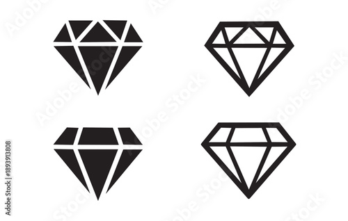 Diamond icons set. Diamond sign set vector 