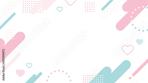 ピンク　ハート　ポップ 　フレーム　背景	