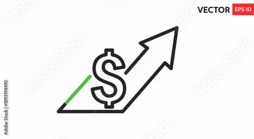 Hand Holding Dollar Sign, Financial Transaction Icon on Isolated White Background