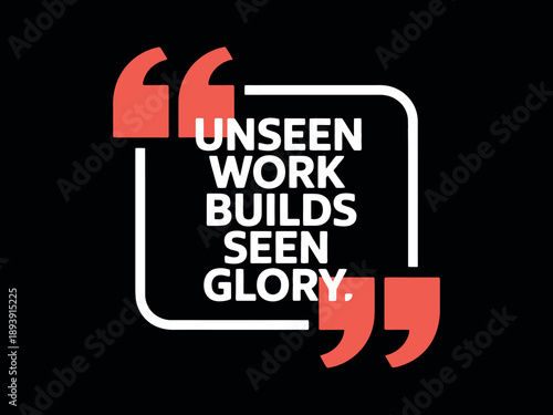 A motivational quote about hard work and success on a black background