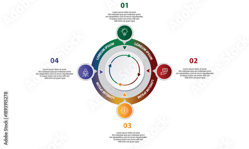 Collection of vector circle chart infographic templates for presentations, advertising, layouts, annual reports. 5 options, steps, parts	