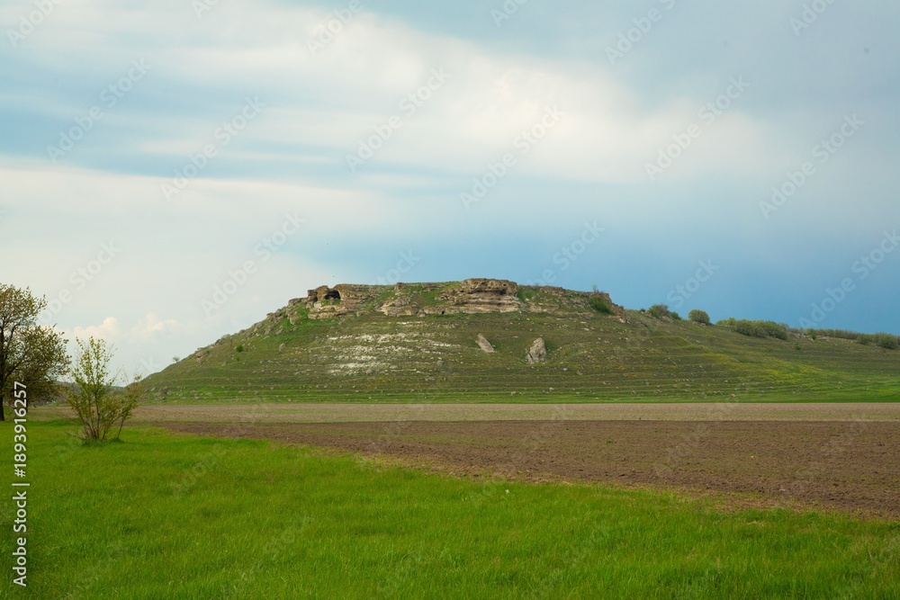 Fototapeta premium Mountainous landscape of summer with hill
