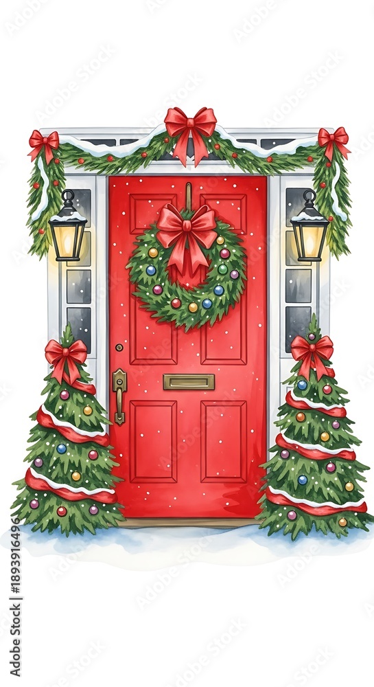 custom made wallpaper toronto digitalFestive Christmas Doorway - Holiday Decorations and Seasonal Cheer.