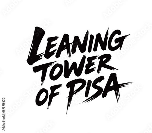 Leaning Tower of Pisa Handwritten in English
