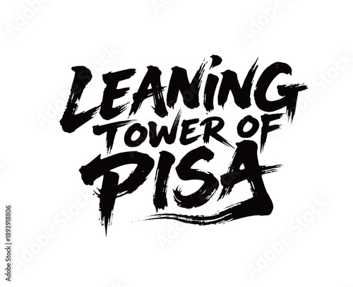 Leaning Tower of Pisa Handwritten in English
