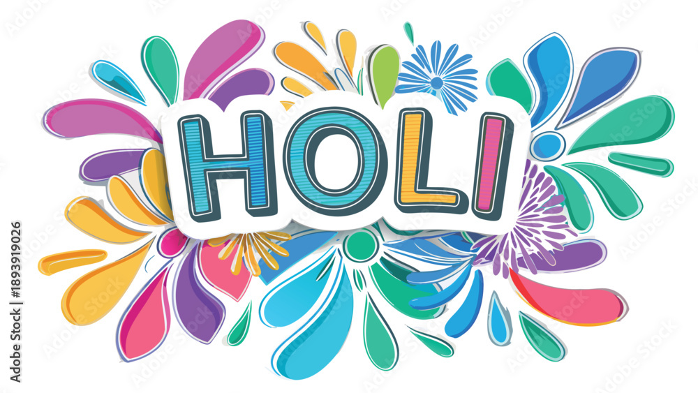 Obraz premium Vibrant holi festival artwork with expressive colorful paint splashes and textured background