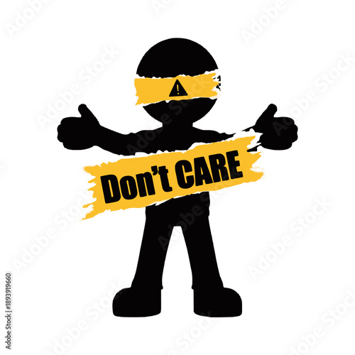 Rebellious attitude don't care thumbs up vector illustration flat design graphic