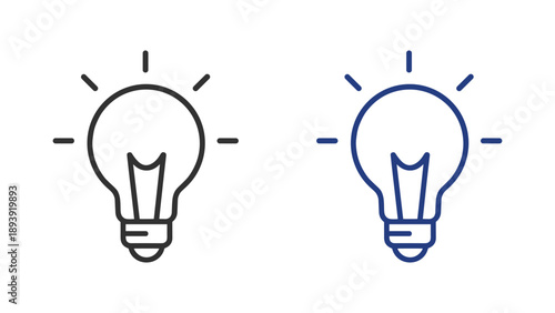 Light Bulb Line Icon for Idea and Innovation Concept