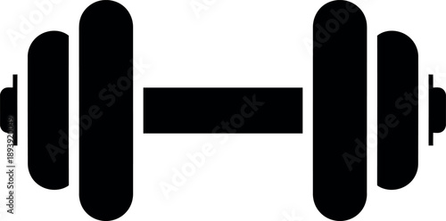 Black dumbbell on white background weight fitness exercise