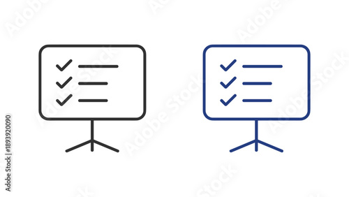 Checklist Board Line Icon for Task Management and Presentation Concept