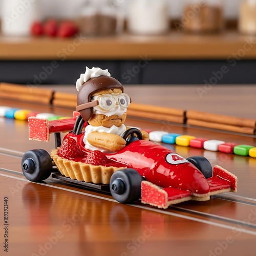 Whimsical Race Car Dessert - A Sweet Victory on Wheels.
