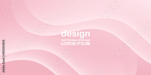 Soft Pastel Pink Abstract Wave Background with Smooth Curves. Modern Trendy design in Vector Illustration