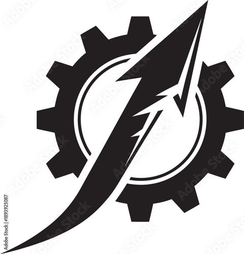 Electrical engineering gear logo isolated on transparent background