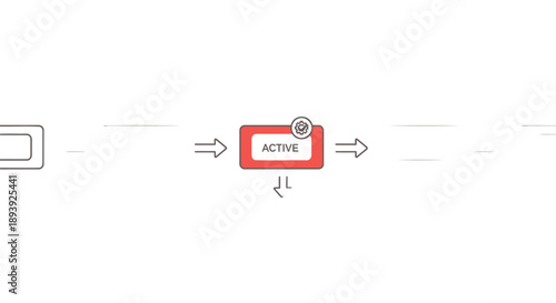 Vector active status icon with red indicator