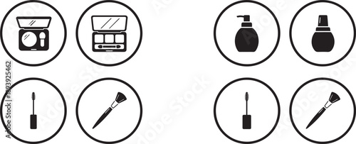 Silhouette collection of makeup tools and accessories.