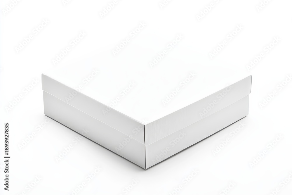 Obraz premium Blank white box on white surface with no markings or designs, suitable for various uses and contexts in simple settings