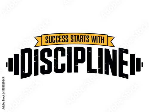 A motivational quote about discipline and success with a bold design
