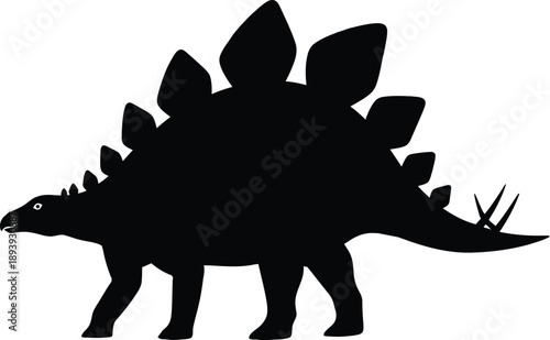 Stegosaurus silhouette isolated on transparent background