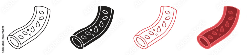 Foto Blood vessel icon set