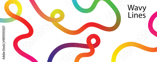 Colorful gradient line. abstract design with wavy. Wave Shape Flow Lines on White Background.